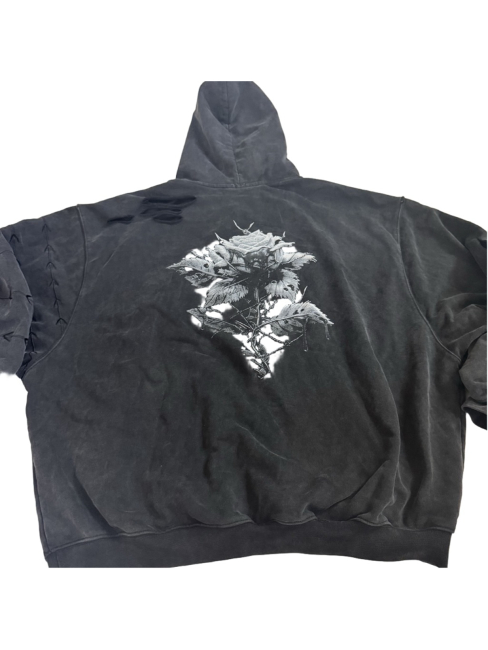 RARE Vintage Y2K Willy Chavarria Eternal Love Black Rose Heavyweight Hoodie SZ S